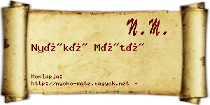 Nyókó Máté névjegykártya